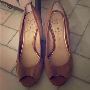Size 8 Jessica Simpson Peep toe wedges